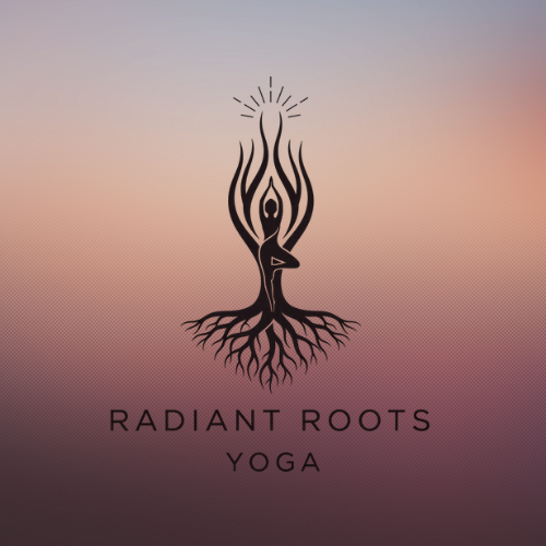 Radiant Roots Yoga logo — blush variation