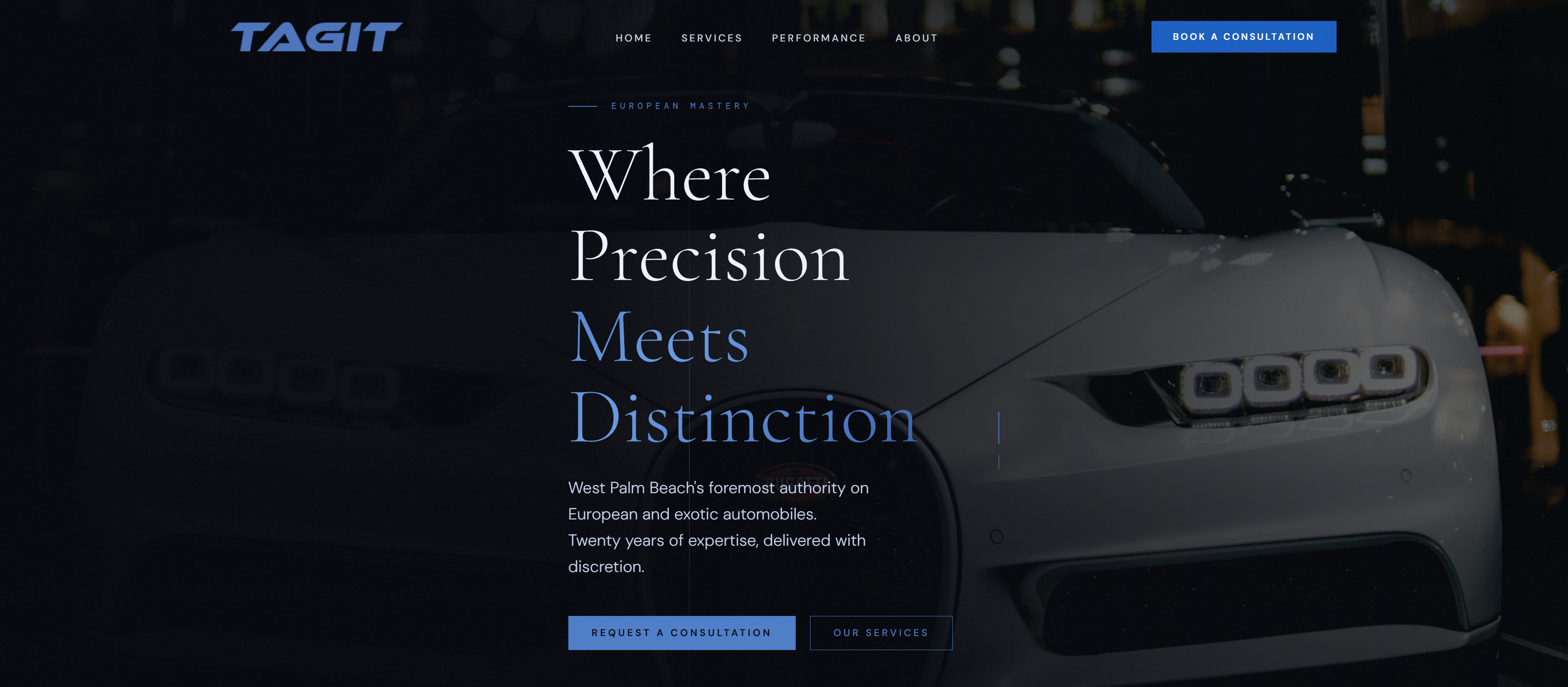 Tagit Auto Services website hero section